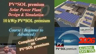Solar PV plant design using PVSOL primium | PVSOL primium complete tutorial | 10kW PVSOL simulation