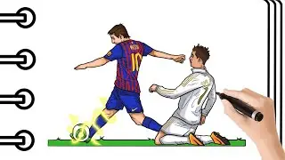 Como Dibujar GOL LEYENDA de LEO MESSI vs CRISTIANO RONALDO paso a paso FACIL | Mapi Art TV.