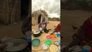 African Village Mum Sharing Village Food for breakfast #shortsfeed #food