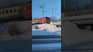 ЭД4М-1023/1024 Курган-Макушино, прибывает на О. П. Мало Чаусовский переезд