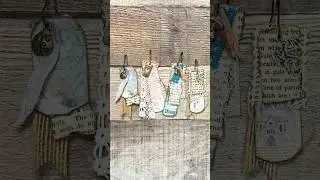 How to make Scruffy Junk Journal Dangles from your SCRAPS! 😍 #shorts #junkjournaljunkies