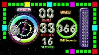Speed feeling Colorful Square 48 hours timer  countup alarm🔔millisecond