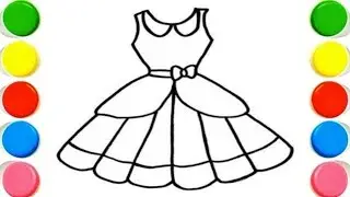 How to draw dress easy steps drowing coloring for kids 
