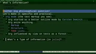 What's information? orgmode and applied category theory.
