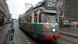 GVB EMA Amsterdam 1G/7G 586  grijze bolkop museum tram vanuit Wibautstraat