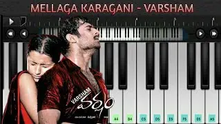 mellaga karagani/ee varsham sakshiga song on keyboard #varsham #prabhas #trisha #keyboard