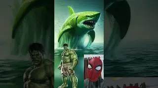 Superheroes but shark 💥 Marvel & DC-All Characters #marvel #avengers#shorts