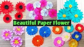 5 Beautiful Paper Flower Making Ideas | Diy Home Decoration | Suja Arts Gallery
