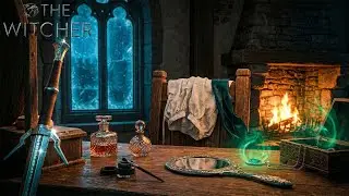Ciri's Room Ambience 🗡️ The Witcher 3 | Kaer Morhen Winter Fireplace & Emotional Music [4K]