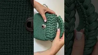 Сумочка зефирка из шнура. Вязание крючком #crochet Незаметный переход на новый ряд...