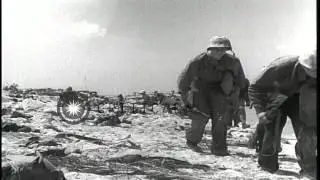 US troops at Tarawa during World War II. HD Stock Footage