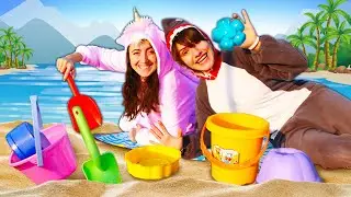 Rainbow sand molds & toy shovels - Fun video for toddlers