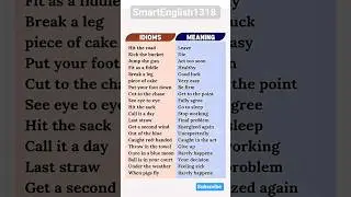 Idioms That Make You Sound Smarter in English #idioms #learnenglish #shorts