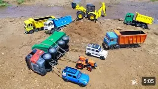 TATA Tipper Ashok Layland Tata Dumper Ac-cident Heavy Loading Pulling Out Two Traktor Jcb ? KR Toy