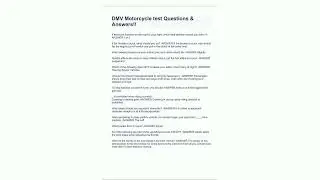 DMV Motorcycle test Questions  Answers30