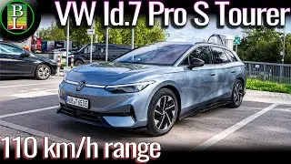 VW Id.7 Pro S Tourer 91 кВт&sdot;ч &mdash; тест запаса хода до 110 км/ч (68 миль/ч)