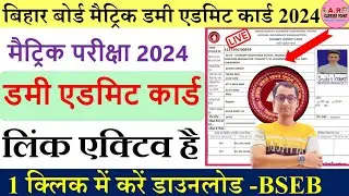 Bihar board matric dummy admit card 2024 download link | Bseb class 10th dummy admit card 2024 link