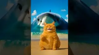 Orange Cat vs Shark 🦈 | Ai Funny Short Video  cartoon &mdash; cutest #ai #animation #cat #funny #shorts