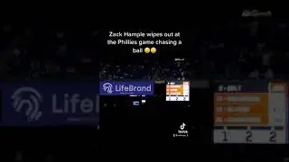 Zack Hample falls going after a ball