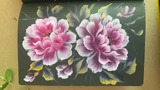 Peony Painting from Scratch/ One Stroke Painting/ real time video