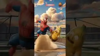 🐔🕷️ Spider-Chicken vs. 🍌🏋️ Banana-Sumo: Sandstorm Slamdown! #ViralDance #TikTokTrend #shorts