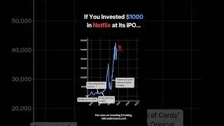 Netflix (NFLX) Stock: 23yr Journey Visualized in 30s #netflix #nflx #stockmarket #investing #trading