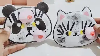 [💄PAPER DIY 💄] ANIMAL🐼😺 FACES  AND MAKEUP BLIND BAG| ASMR| UNBOXING 
