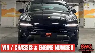 2011 Porsche Cayenne 3.6L V6 VIN / Chassis & Engine Number Location