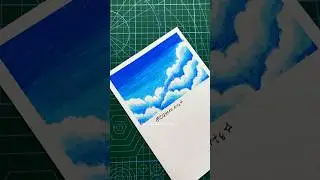 Cara gambar langit pakai krayon oil pastel buat PEMULA ☁️ #art #drawing #drawingtutorial #howtodraw