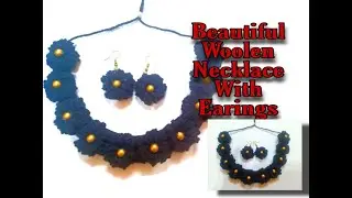 DIY Beautiful Woolen necklace. #Woolwork#Woolennecklace #wooljewellery #woolearrings #वूलन #लोकर