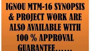IGNOU MTM STUDY NOTES & PROJECT WORK
