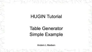 Table Generator Tutorial with Simple Example