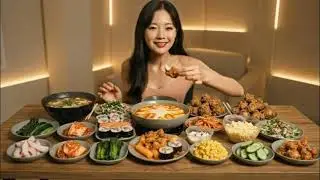 ASMR SPICY CHEESE TTEOKBOKKI & CRISPY GOLD KING CHICKEN MUKBANG 🍗🔥 NO TALKING EATING SOUNDS