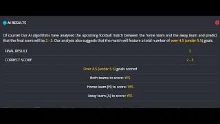 NEW AI CORRECT SCORE PREDICTOR IS LUNCHED 2024 - 100% Perfect Predictor