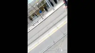 Idiot in Calgary walks in front of train