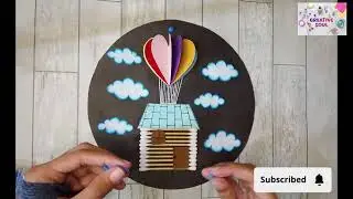 Cotton buds can still make house|Cotton buds craft|House with cotton buds