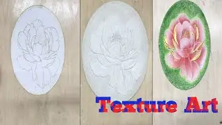 Texture Art Flower Painting with Marble Powder Paste| How to apply texture on cardboard| #textureart