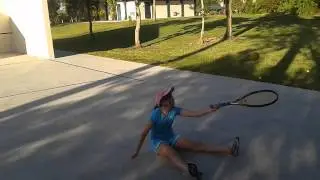 Difficult tennis racket trick