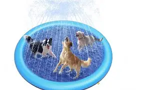 Peteast Splash Pad for Dogs & Kids - Anti-Slip Dog Pool for Large Dogs