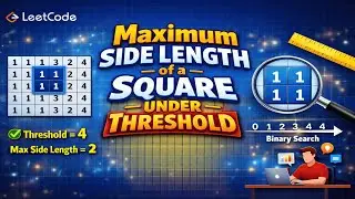 Jan 19, 2026 - Leetcode Daily - Problem #1292. Max Side Length of a Square Sum Less/Equal Threshold