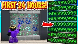 The *BEST* First 24 Hours on Minecraft Skyblock... (RICH)