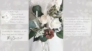 Winter Boho Wedding Flowers | Small Bridesmaid Bouquet in Ivory, Soft Sola Wood and Faux Silk Floral