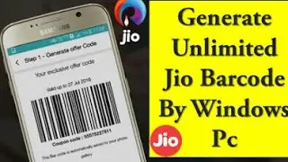 how to generate  unlimited barcode of jio