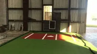 Green vinyl padded baseball pitchers screen ABC=SCPROJ, Clay hitting mat and black net saver strike