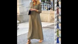 Elegant Long Sleeved Midi Shirt Dress