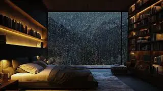 🌧️ Gentle Rain Sounds In Cozy Mountain Bedroom 🌙 | Perfect Ambience For Sleep & Relaxation