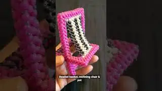 Beaded basket, reclining chair & pot