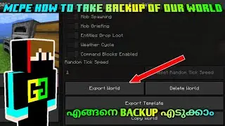 How to Take World Backup And Recover World In Minecraft Pe 1.20 Malayalam | Gaudam Gaming
