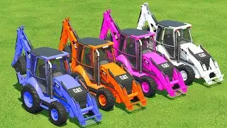 TRANSPORTING & LOAD SHEEPS & UNLOAD WITH CAT BACKHOE LOADERS & TRUCKS! Farming Simulator 22