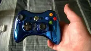 Распаковка контроллера Xbox 360 Blue Chrome